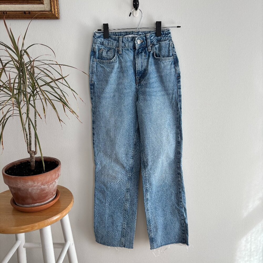 ZARA high waisted straight leg jeans